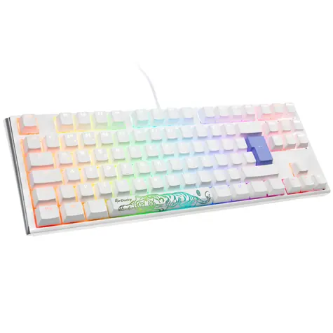Ducky One 3 Classic TKL Cherry MX-Silent-Red bílá / herní klávesnice / mechanická / drátová USB-C / DE