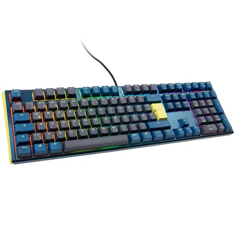 Ducky One 3 Daybreak Cherry MX-Brown modrá / herní klávesnice / podsvícená / mechanická / drátová USB-C / DE