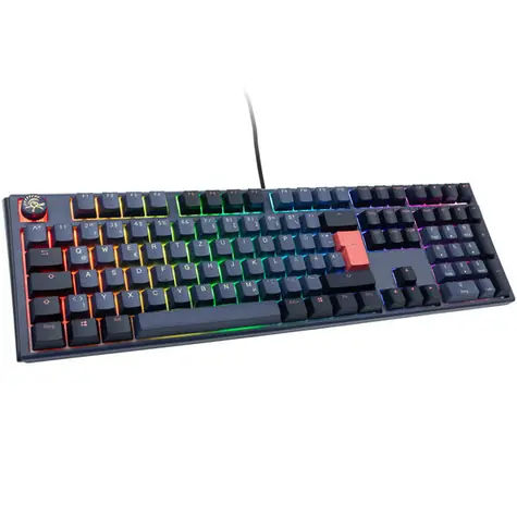 Ducky One 3 Cherry MX-Red modrá / herní klávesnice / podsvícená / mechanická / drátová USB-C / DE