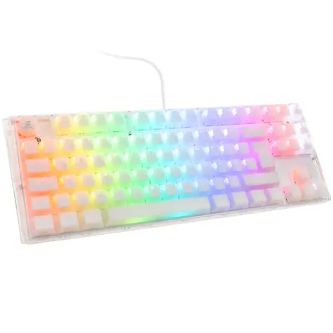Ducky One 3 Aura TKL Cherry MX-Blue bílá / herní klávesnice / podsvícená / mechanická / drátová USB-C / DE