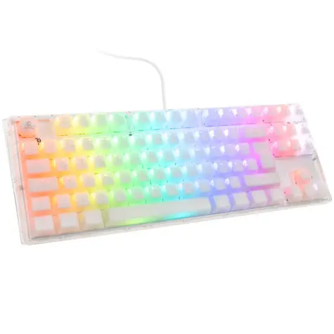 Ducky One 3 Aura TKL Cherry MX-Red bílá / herní klávesnice / podsvícená / mechanická / drátová USB-C / DE