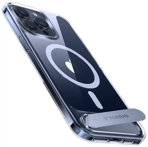 Torras UPRO Pstand ochranný kryt pro Apple iPhone 15 Pro transparentní