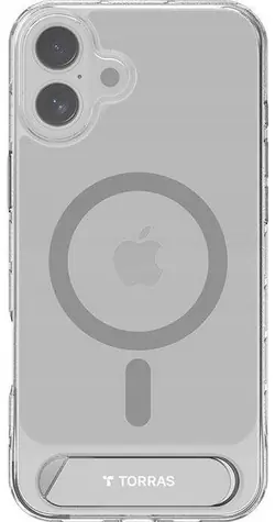 Torras Pstand Series ochranný kryt pro Apple iPhone 16 Plus transparentní