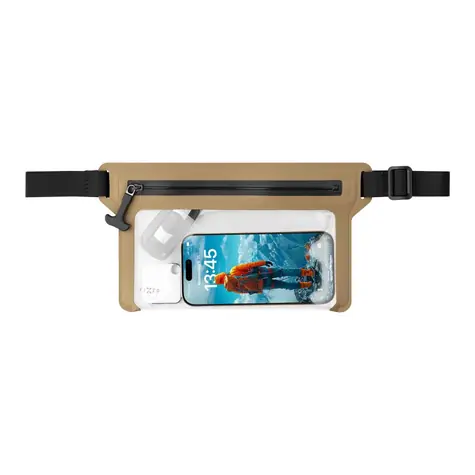 FIXED Voděodolné pouzdro Dry Belt okolo pasu z hypalonu s certifikací IPX8 khaki
