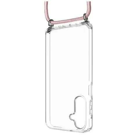 FIXED Pouzdro Pure Neck s odnímatelnou růžovou šňůrkou na krk pro Samsung Galaxy A16 4G/5G