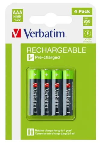 Verbatim 49514 Nabíjecí baterie AAA (4ks) / 1.2V / 950 mAh