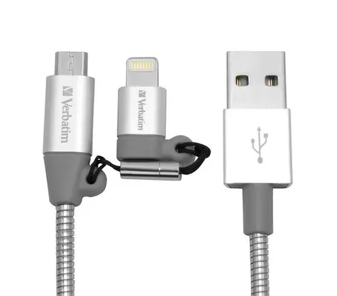 Verbatim 48869 Datový kabel Lightning/MicroUSB/USB-A 1m stříbrná