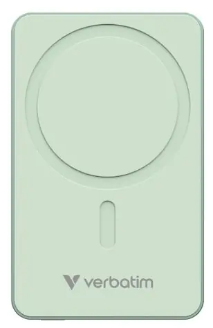 Verbatim Charge 'n' Go Essentials Magnetická bezdrátová powerbanka 10000mAh zelená / USB-C / MagSafe / 15-20W
