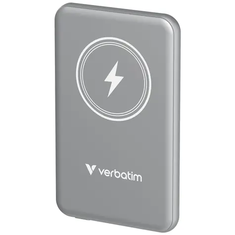 Verbatim Charge 'n' Go Magnetická bezdrátová powerbanka 5000mAh šedá / USB-C / MagSafe / 15-20W