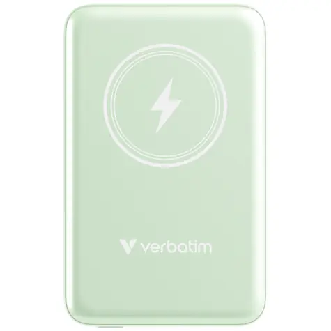 Verbatim Charge 'n' Go Magnetická bezdrátová powerbanka 10000mAh zelená / USB-C / MagSafe / 15-20W