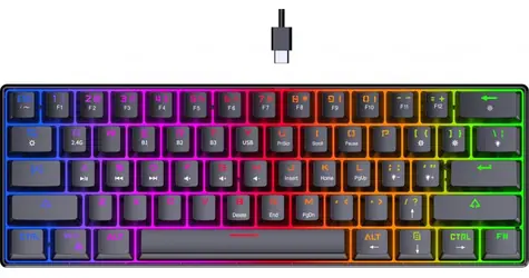 PREYON Brown All Claw Gateron Brown černá / Bezdrátová herní klávesnice / mechanická / RGB / USB-C / BT / RF