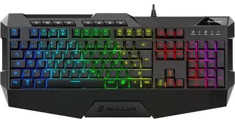 Sharkoon Skiller SGK4 U černá / herní klávesnice / drátová / RGB / Rubberdome spinač / DE