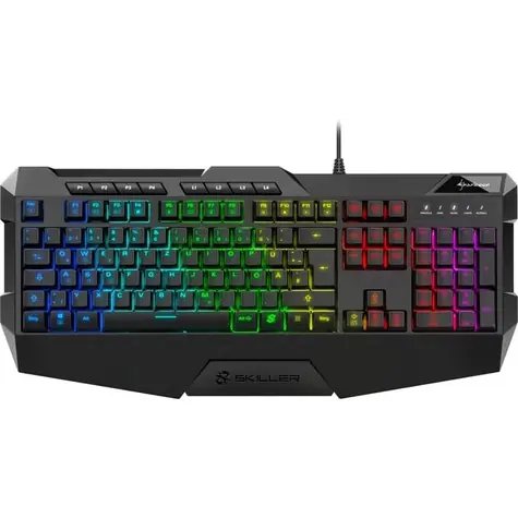 Sharkoon SKILLER SGK4 černá / herní klávesnice / drátová / RGB / Rubberdome spinač / IT