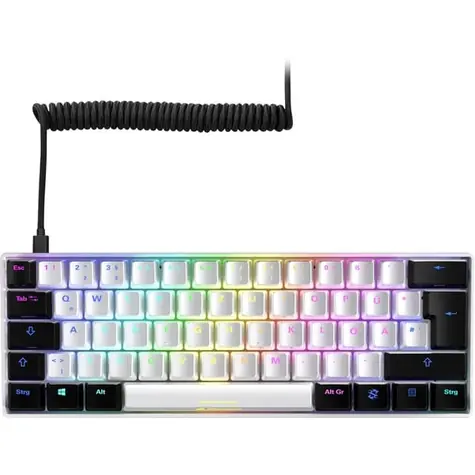 Sharkoon SKILLER SGK50 S4 bílá / herní klávesnice / mechanická / drátová / RGB / Kailh Red spinač / PT