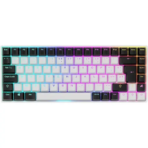 Sharkoon SGK50 S3 bílá / herní klávesnice / mechanická / drátová / RGB / Gateron Yellow spinač / PT