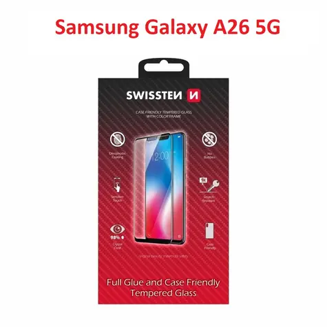 SWISSTEN FULL GLUE COLOR FRAME CASE FRIENDLY sklo pro SAMSUNG GALAXY A26 5G černá