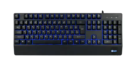 C-TECH KB-104BK černá / Herní klávesnice / membránová / USB-A / CZ/SK layout
