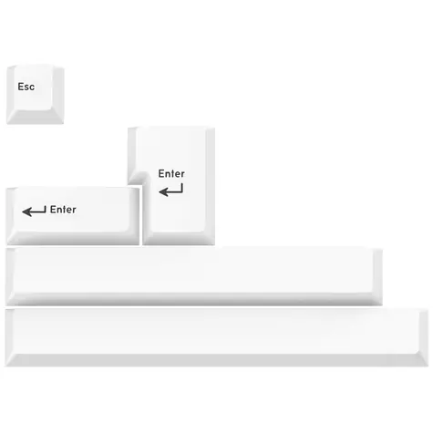 GMK Přídavný Kit bílá / ABS-Keycaps / Double-Shot / pro ISO & ANSI