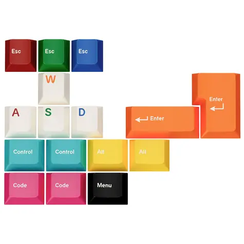 GMK Vzorková sada kláves barevná / ABS-Keycaps / Double-Shot / Cherry-Profil (CYL) 