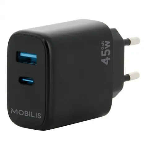 Mobilis Wall Charger 45W černá / 1x USB-A / 1x USB-C