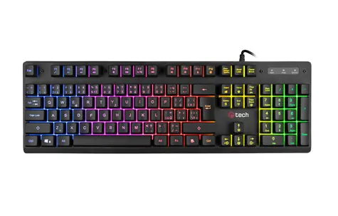 C-TECH Iris (GKB-08) černá / Herní klávesnice / mechanická / RGB / USB-A / CZ/SK layout