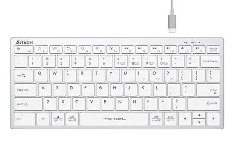 A4tech FBX51C bílá / Bezdrátová nízkoprofilová klávesnice / CZ layout / Bluetooth / 2.4GHz USB-A Nano přijímač 