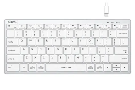 A4tech FBX51 bílá / Nízkoprofilová klávesnice / CZ layout / USB-A