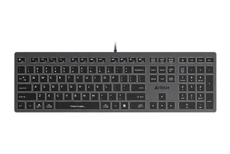 A4tech FX60 (Bílé podsvícení) šedá / Drátová klávesnice / membránová / USB-A / Podsvícení / CZ layout