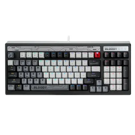 A4tech BLOODY B950 šedá / Herní klávesnice / RGB / CZ layout / Brown Switch / USB-A / 1.8 m