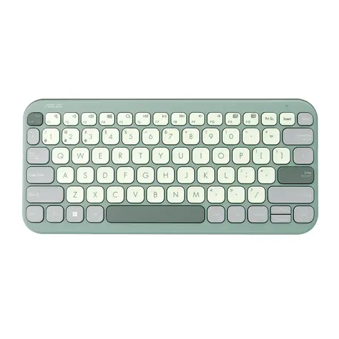 ASUS Marshmallow KW100 zelená / bezdrátová klávesnice / nízký profil kláves / CZ & SK layout 