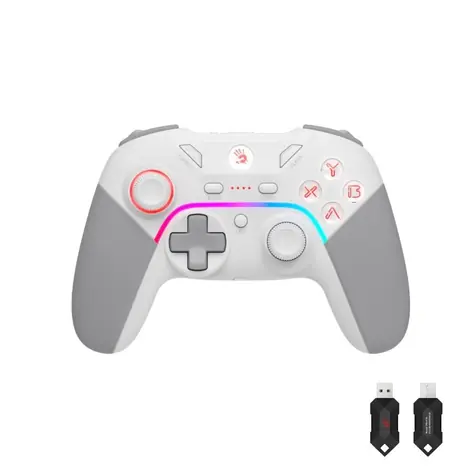 A4tech Bloody GPW70 bílá / Gamepad / PS3 / PC / Switch / Android / 2.4GHz / USB-C