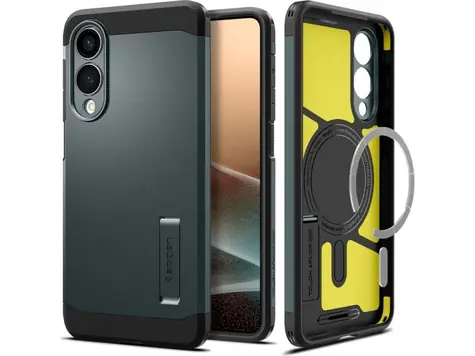 Spigen Tough Armor MagSafe ochranný kryt pro Samsung Galaxy S25 Edge abyss green