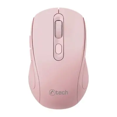 C-TECH WLM-12 růžová / Bezdrátová optická myš / 1600DPI / 6 tlačítek / BT/2.4GHz / 1xAA