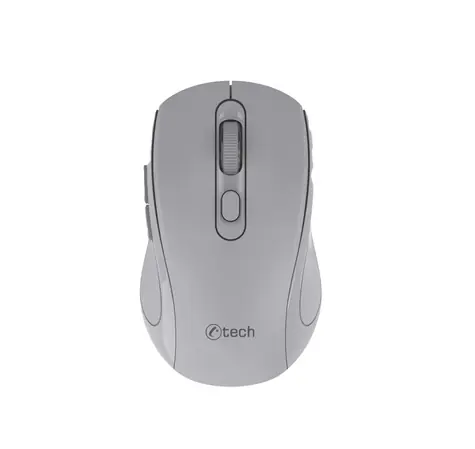 C-TECH WLM-12 šedá / Bezdrátová optická myš / 1600DPI / 6 tlačítek / BT/2.4GHz / 1xAA