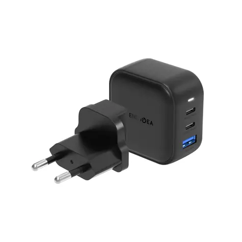 Energea Travelite GAN66 síťový adaptér černá / 66W / 2x USB-C & 1x USB-A