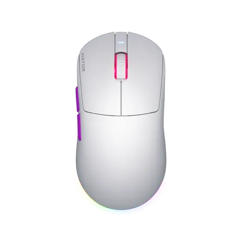 Hator HTM-771 Quasar 3 ULTRA 8K bílá / herní bezdrátová myš / optická / 30000 DPI / 6 tlačítek / 2.4GHz / Bt / USB