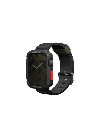 SKINARMA SHOKKU silikonový řemínek pro Apple Watch 45/44/42 mm černá