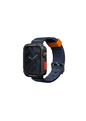 SKINARMA SHOKKU silikonový řemínek pro Apple Watch 45/44/42 mm modrá