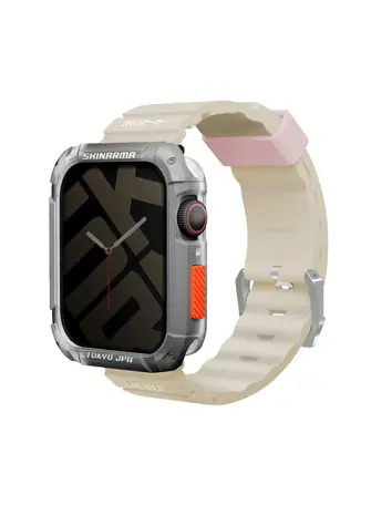 SKINARMA SHOKKU silikonový řemínek pro Apple Watch 45/44/42 mm béžová