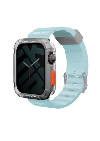 SKINARMA SHOKKU silikonový řemínek pro Apple Watch 45/44/42 mm světle modrá