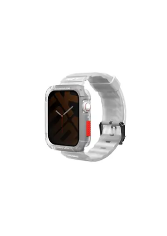 SKINARMA SHOKKU silikonový řemínek pro Apple Watch 42/44/45 mm & pouzdro pro Apple Watch 44/45 mm bílá