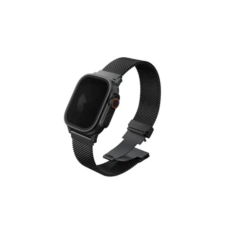UNIQ DANTE PRO řemínek pro Apple Watch 49 & 46 & 45 & 44 mm - GRAPHITE BLACK (černá)