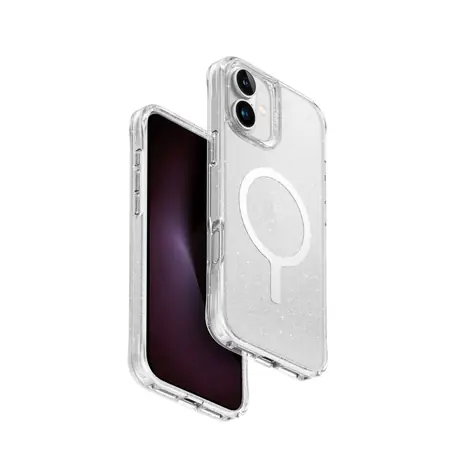 UNIQ LifePro Xtreme MagClick ochranný kryt na Apple iPhone 16 Plus čirá se třpytkami