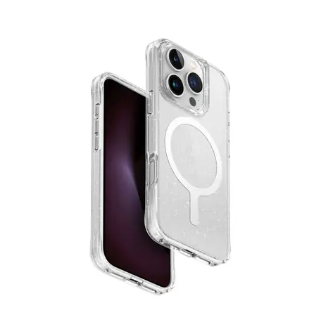 UNIQ LifePro Xtreme MagClick ochranný kryt na Apple iPhone 16 Pro čirá se třpytkami