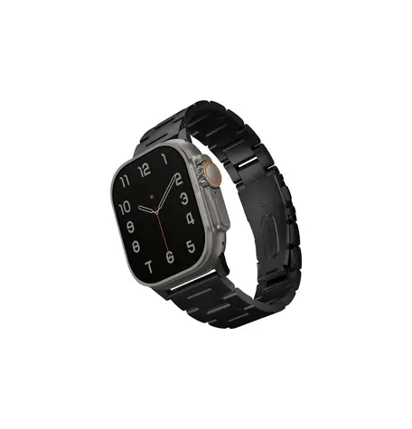 UNIQ Osta článkový ocelový řemínek pro Apple Watch 49 & 45 & 44 & 42 mm - MIDNIGHT (černá)