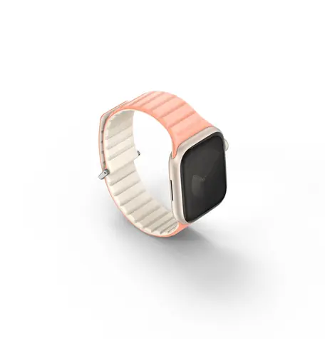UNIQ Revix Evo Reversible Magnetic řemínek pro Apple Watch 41 & 40 & 38 mm - CREPE (růžová & béžová)