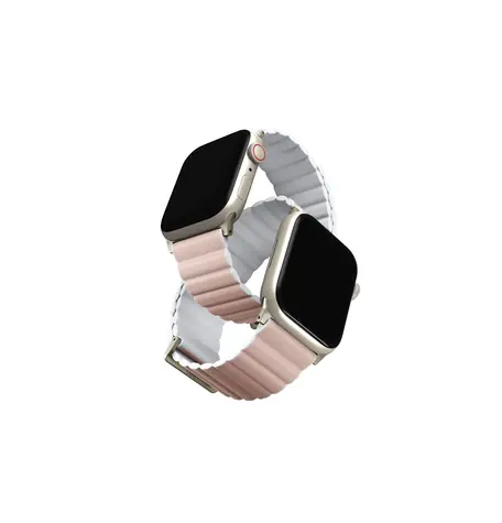 UNIQ Revix Premium Edition Reversible Magnetic řemínek pro Apple Watch 41 & 40 & 38 mm - BLUSH (růžová & bílá)