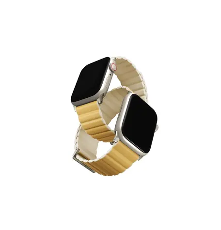 UNIQ Revix Premium Edition Reversible Magnetic řemínek pro Apple Watch 41 & 40 & 38 mm - CANARY (žlutá & béžová)