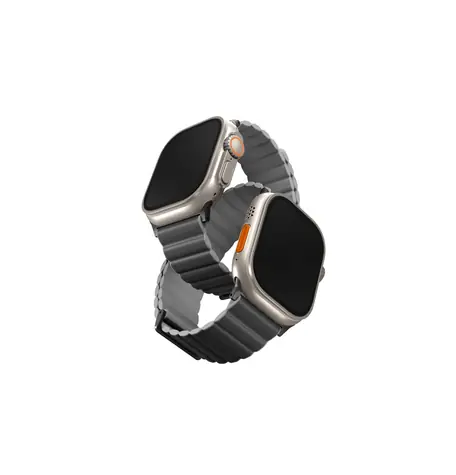 UNIQ Revix Premium Edition Reversible Magnetic řemínek pro Apple Watch 49 & 45 & 44 & 42 mm - CHARCOAL (šedá)