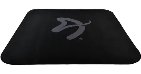 AROZZI Zona Quattro Black Grey / ochranná podložka na podlahu / 116 x 116 cm / černá s šedým logem